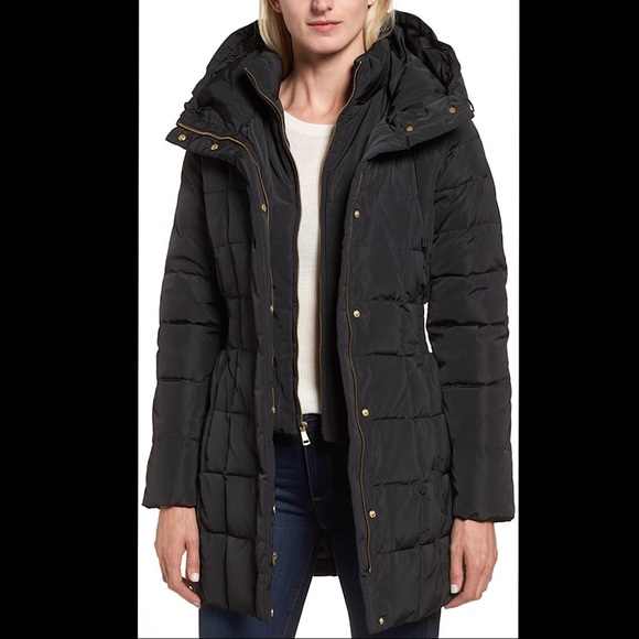 🔥🔥🔥NEW Cole Haan Hooded Black Down Puffer Coat - Picture 2 of 16